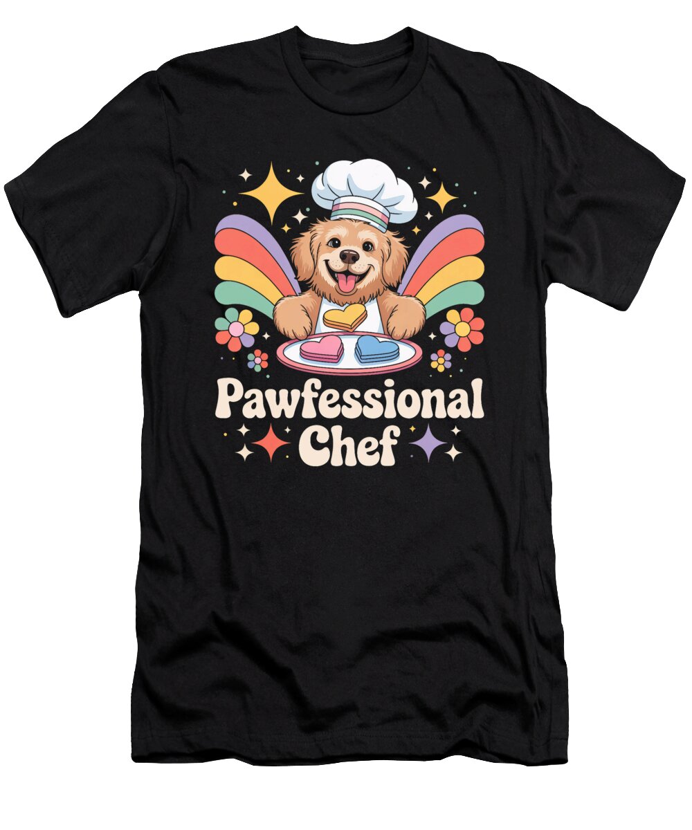 Pawfessional Chef Dog Flipping Pancakes Men Kids Studi Alex T-Shirt