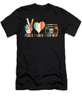 Peace Love Hip Hop 80s Retro Vintage 80s Style Licensed Art T-Shirt