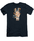 Peace Sign with Orange Flowers Blue Flowers and Vines Little Bunny Sunshine T-Shirt