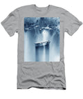 Peaceful Calm Soft Indigo Blue Sunrise on the Lake Boat Watercolor Irina Sztukowski T-Shirt