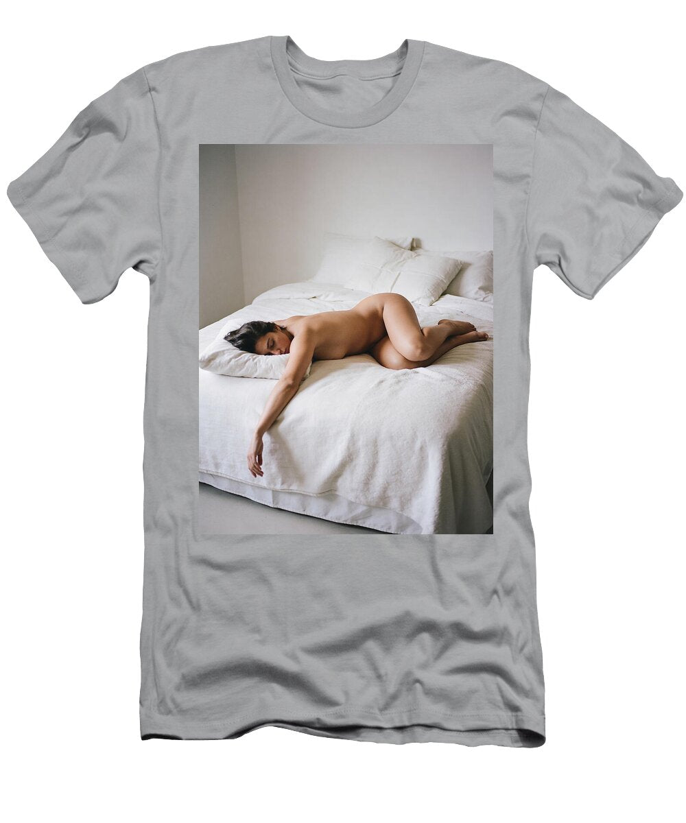 Peaceful Nude on White Bed My Head Cinema T-Shirt