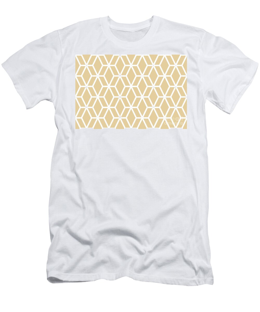 Peach and White Tessellation Line Pattern 16 Petite Pattern Minimal Graphic Designs T-Shirt
