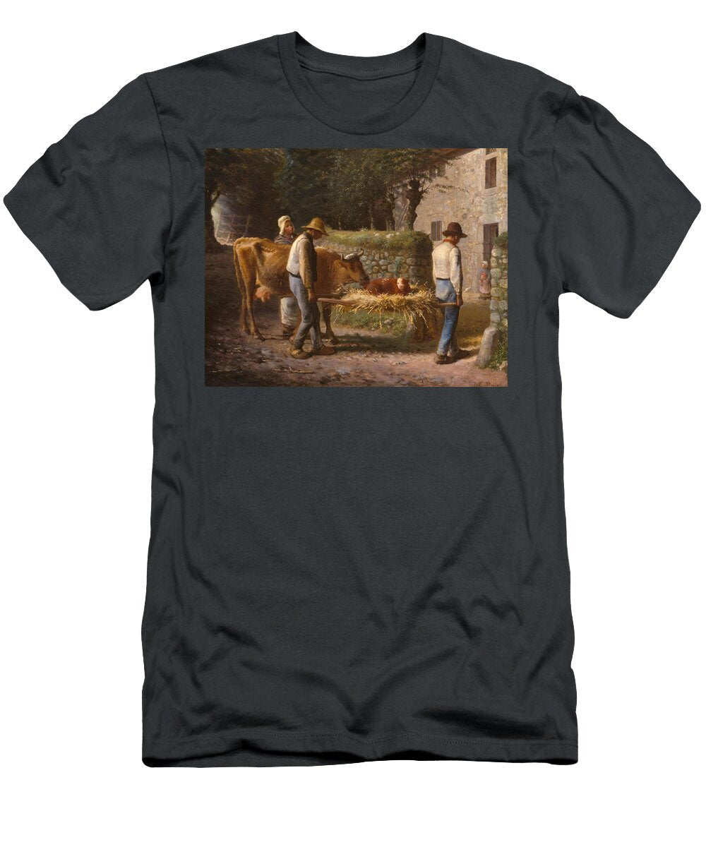 Peasants Bringing Home a Calf Born in the Fields Jeanfrancois Millet French T-Shirt