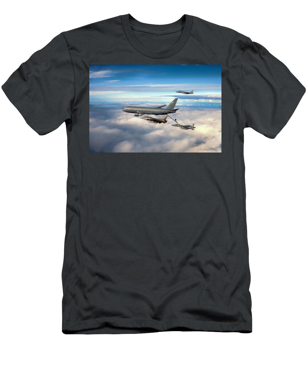 Pegasus Feeds the Birds David Luebbert T-Shirt