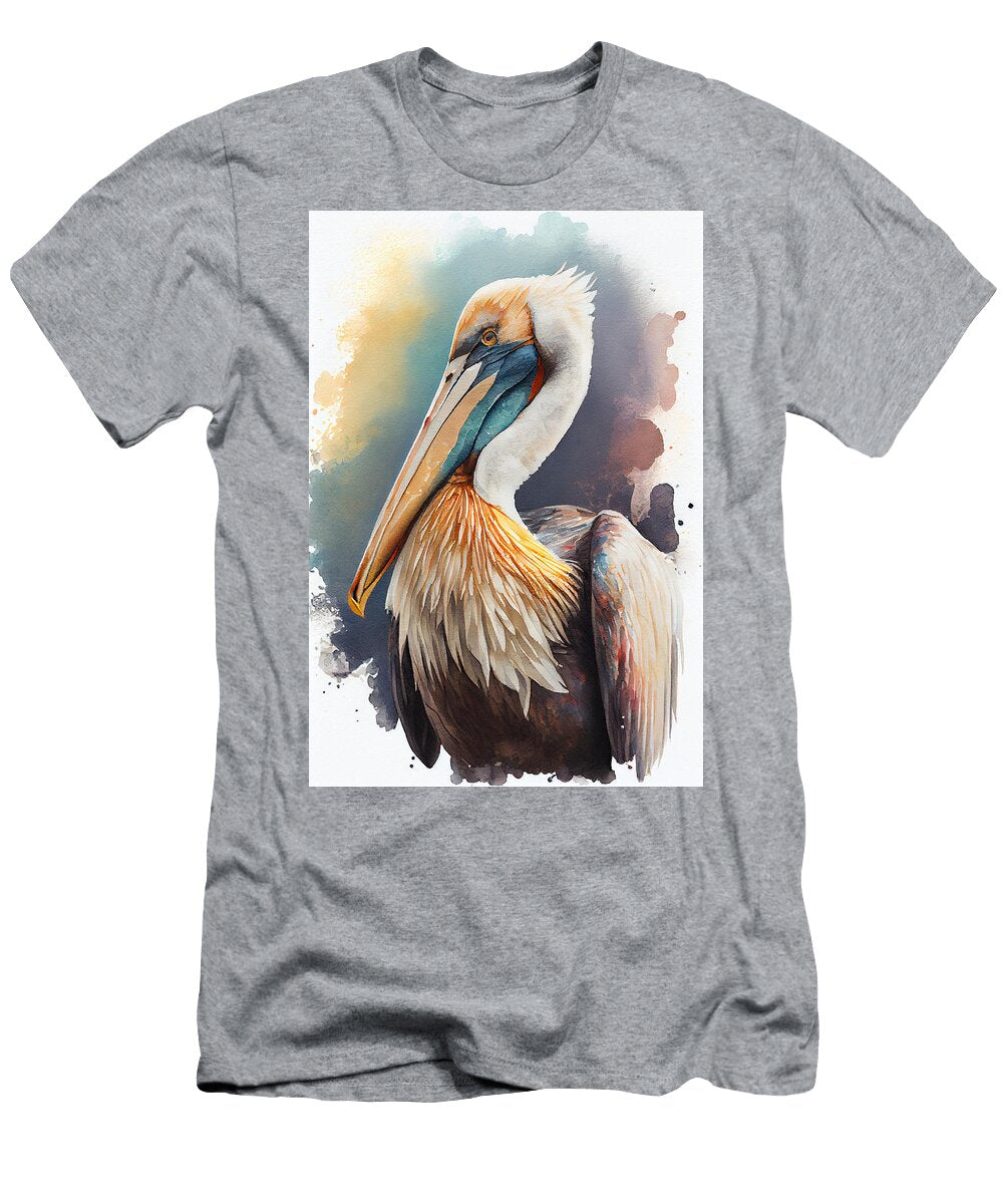 Pelican Watercolor Fade Into White Background B Ba Aa F Fdbe By Asar Studios Celestial Images T-Shirt