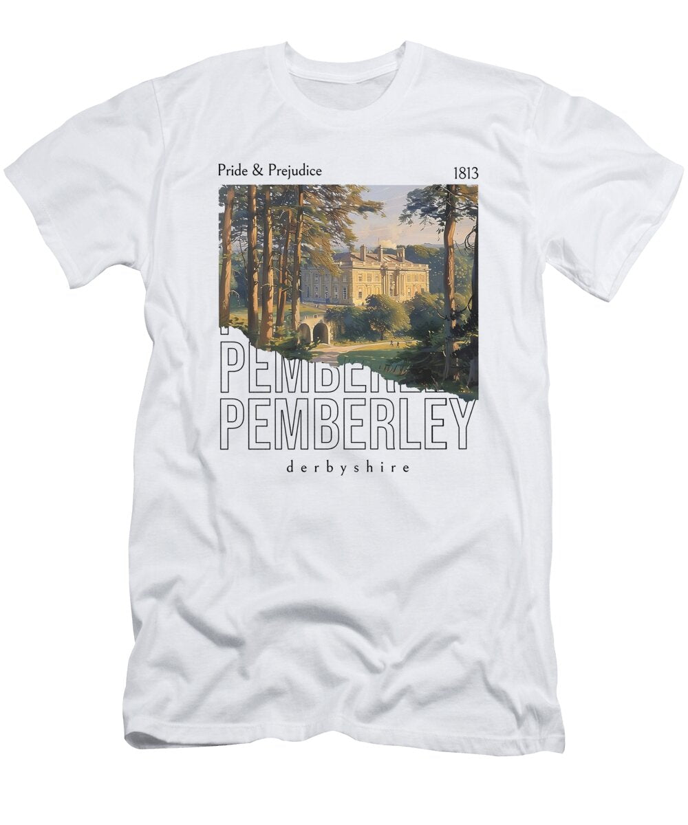Pemberley Estate Literary Art Print Regency Manor Wall Decor Classic Novel Inspired Poster Englis Derrick Costa T-Shirt