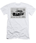 Pencil Stelvio Romeo Vehicle Auto Alfa Geometric Car Sketch Minimal Monochrome Quadrifoglio Clint Mclaughlin T-Shirt