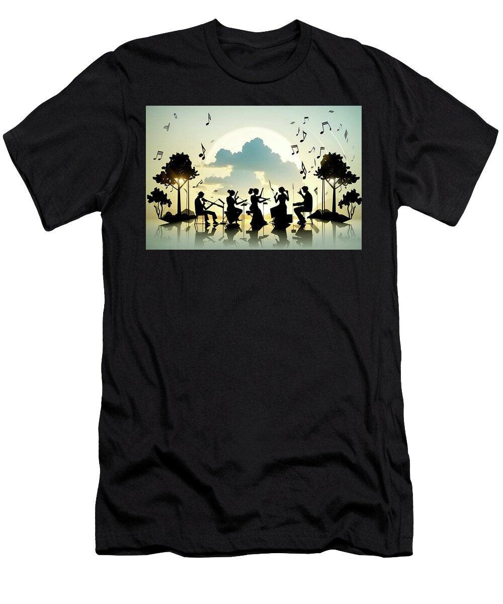 People Enjoying Music in a Serene Styleverse Artistry T-Shirt