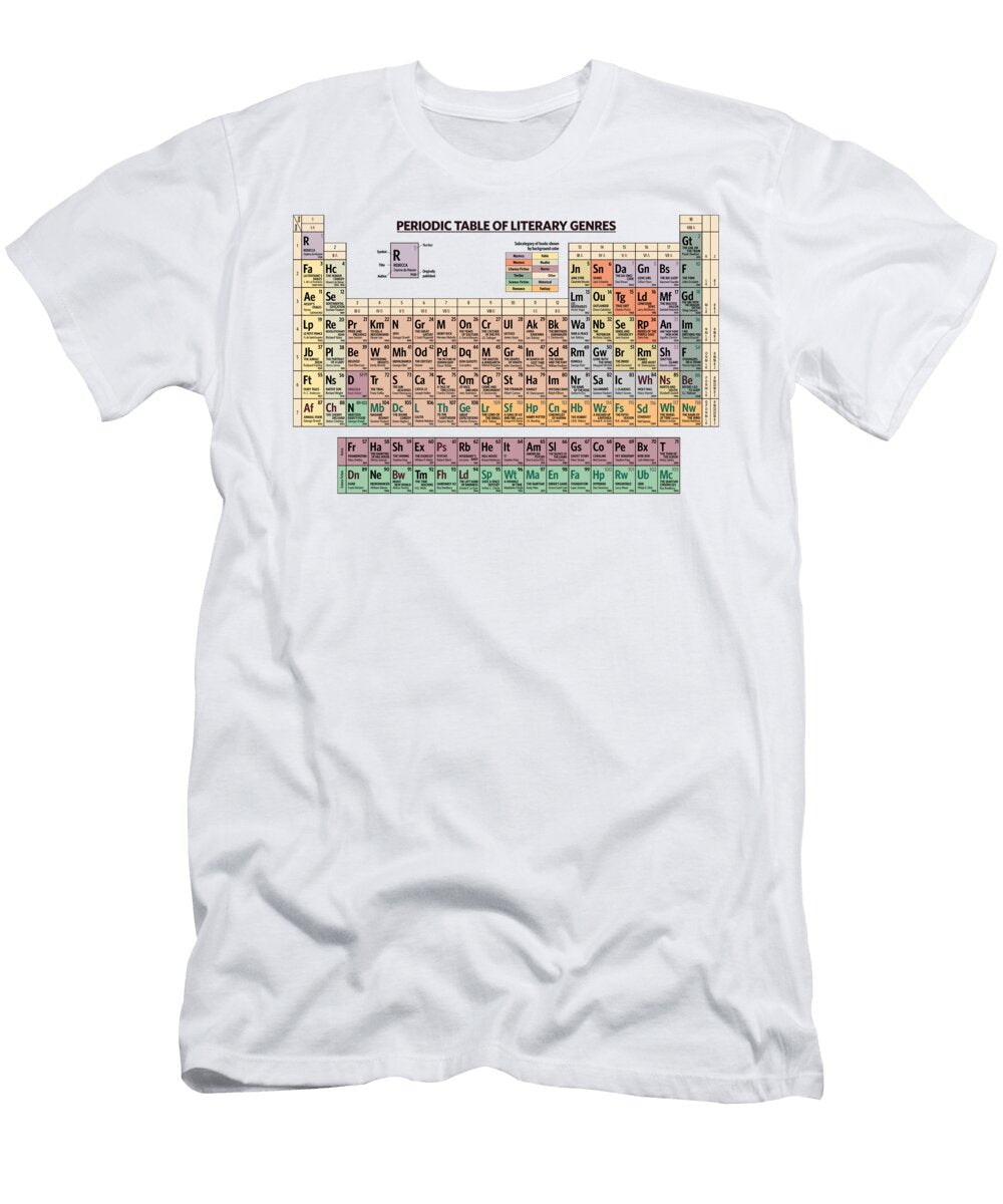 Periodic Table of Literary Genres Craphe Studio T-Shirt
