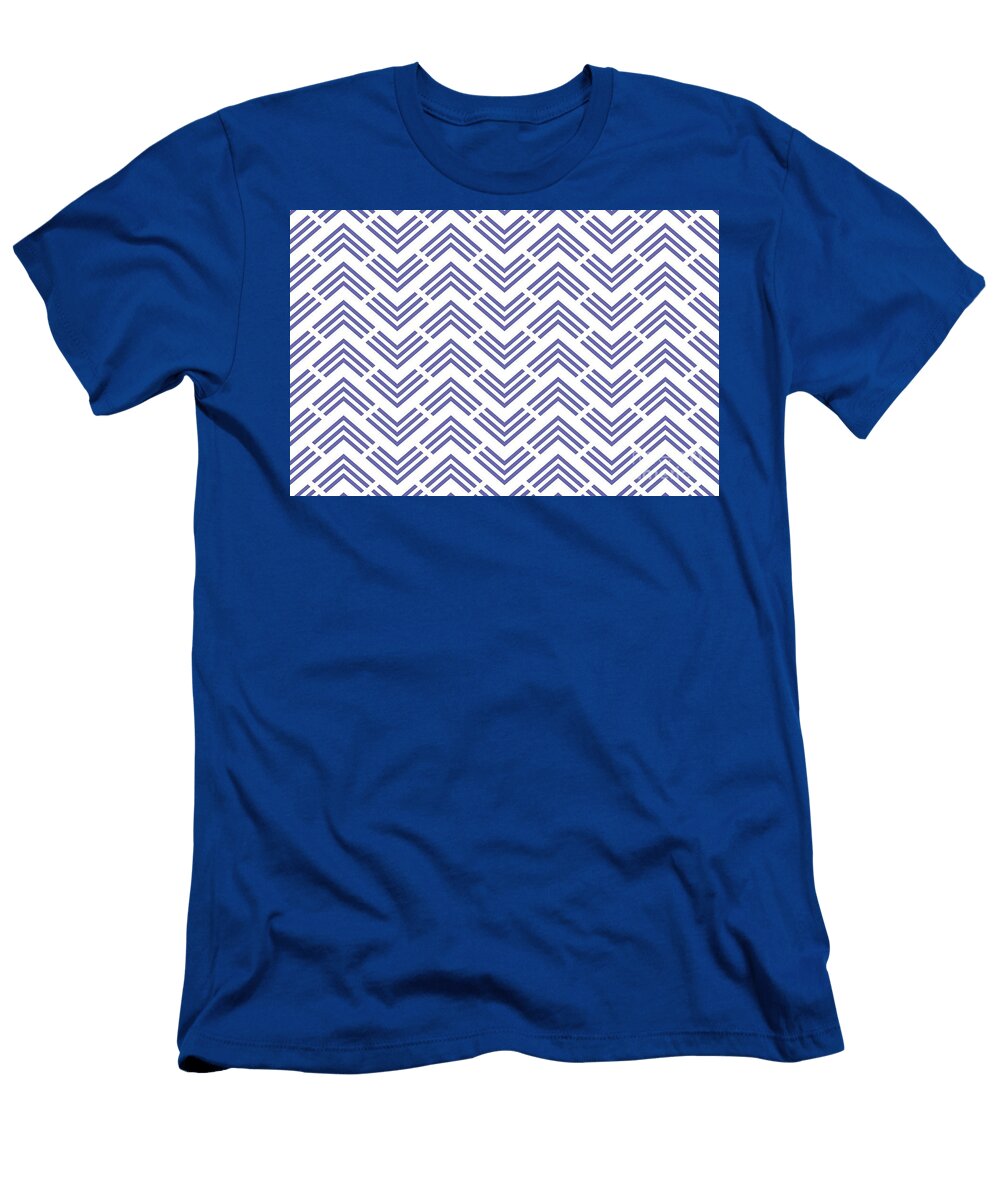 Periwinkle and White Chevron Rhombus Arrow Pattern Pantone 2022 Color of the Year Very Peri 17 3938 Petite Pattern Minimal Graphic Designs T-Shirt