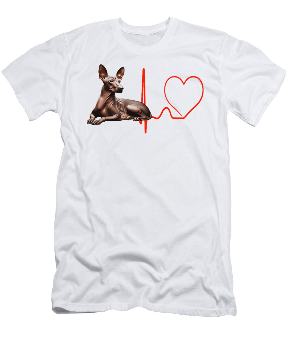 Peruvian Inca Orchid Dog My Heartbeat Funny Dogs Studi Alex T-Shirt