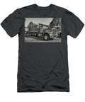 Peterbilt Semi Dump Truck Black and White Nick Gray T-Shirt