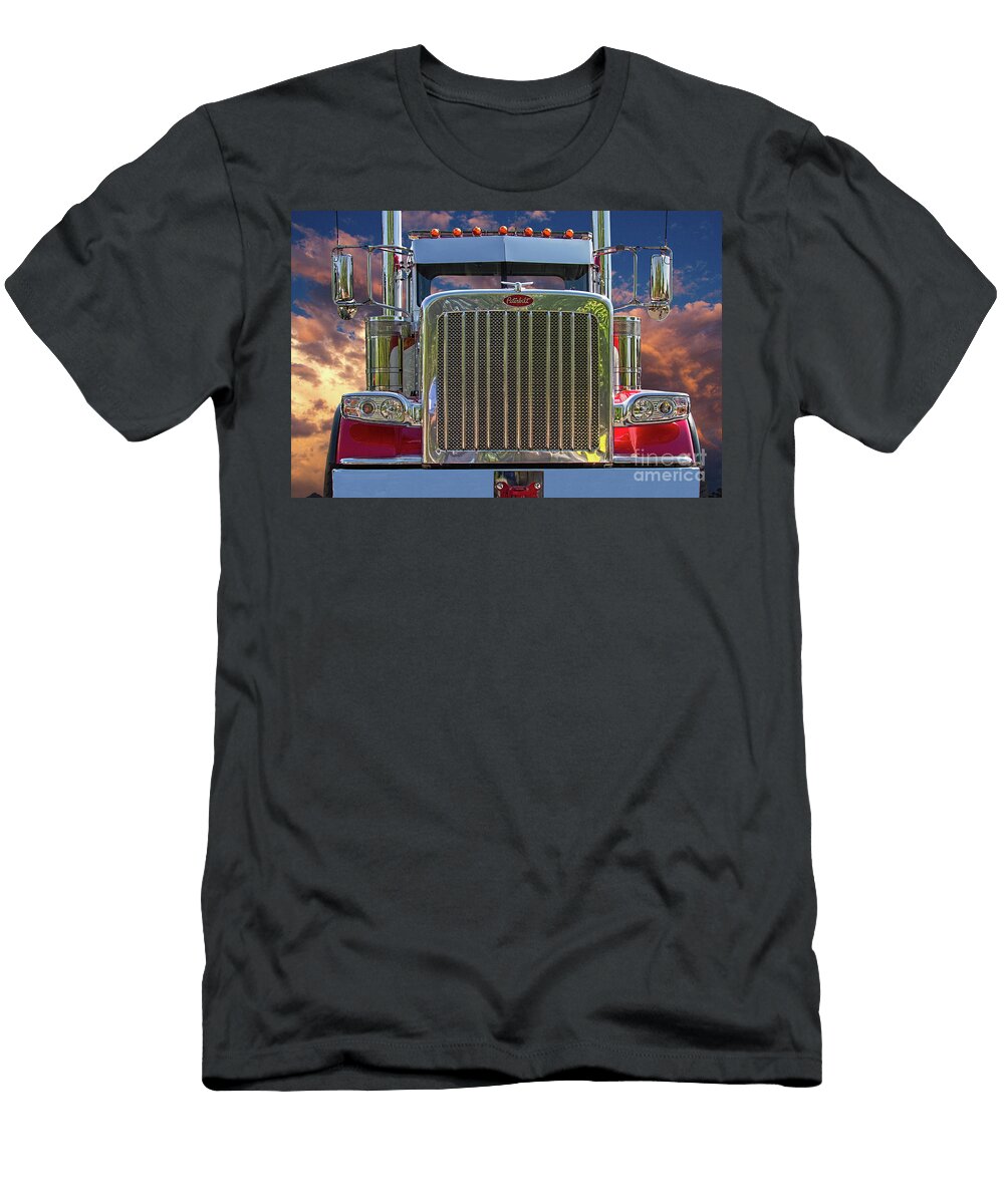 Peterbilt Semi Truck Front View Nick Gray T-Shirt