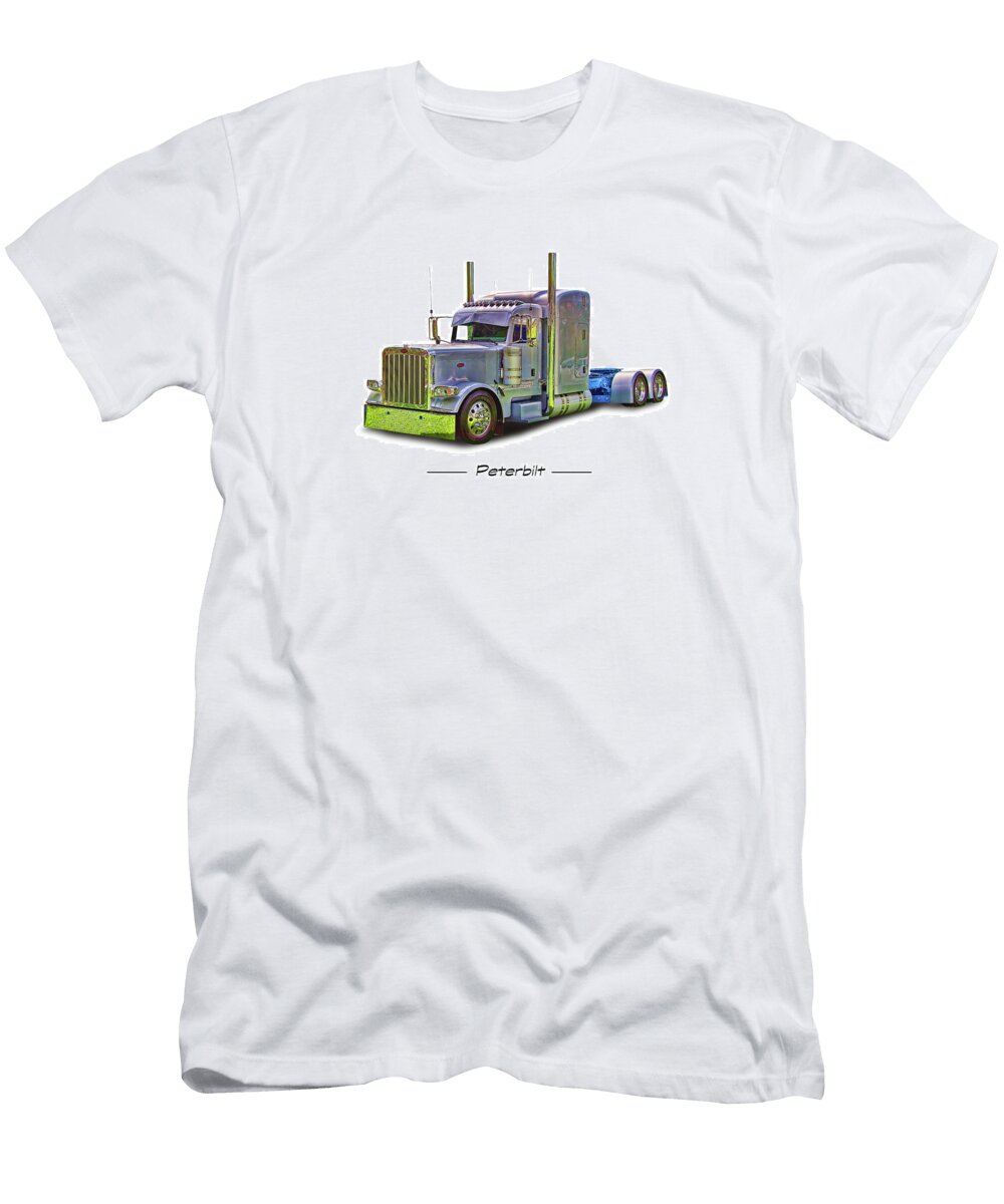 Peterbilt Semi Truck Portrait Nick Gray T-Shirt