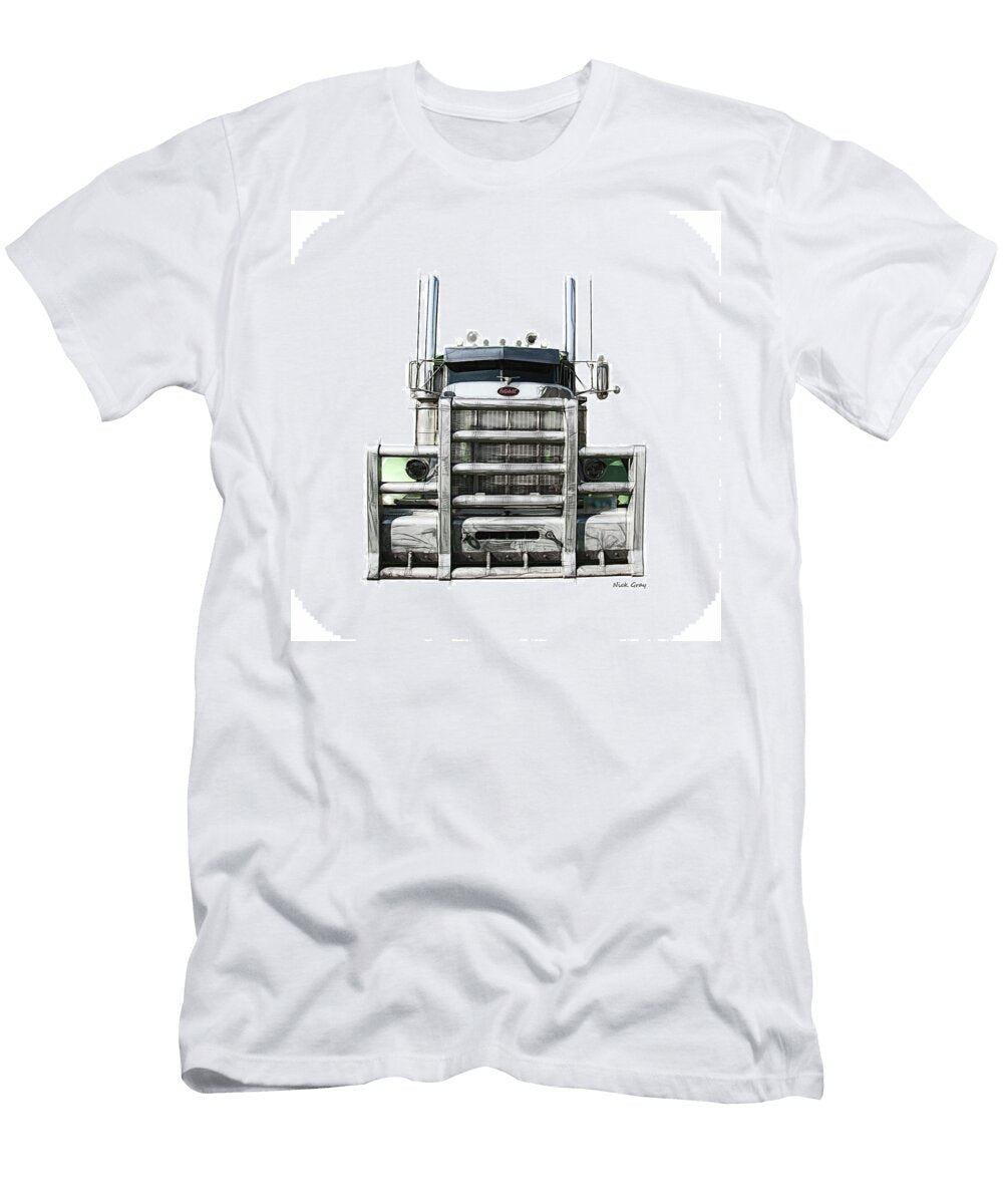 Peterbilt Semi with Grille Guard 005 Nick Gray T-Shirt