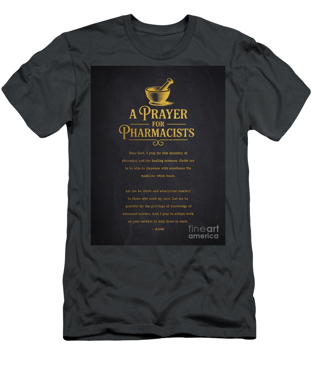 Pharmacist Prayer Gold Aged Pixel T-Shirt