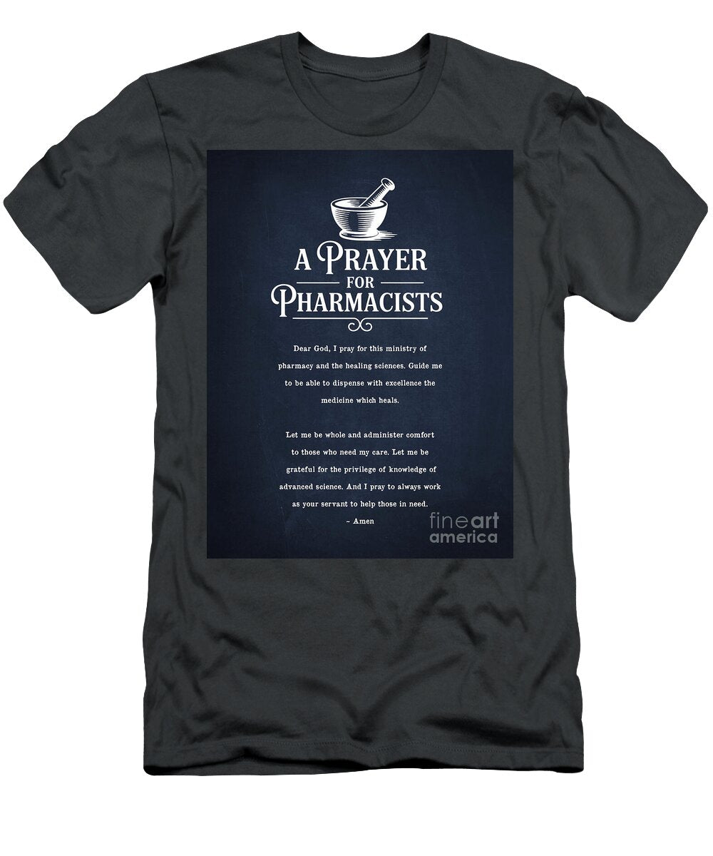 Pharmacist Prayer Navy Aged Pixel T-Shirt