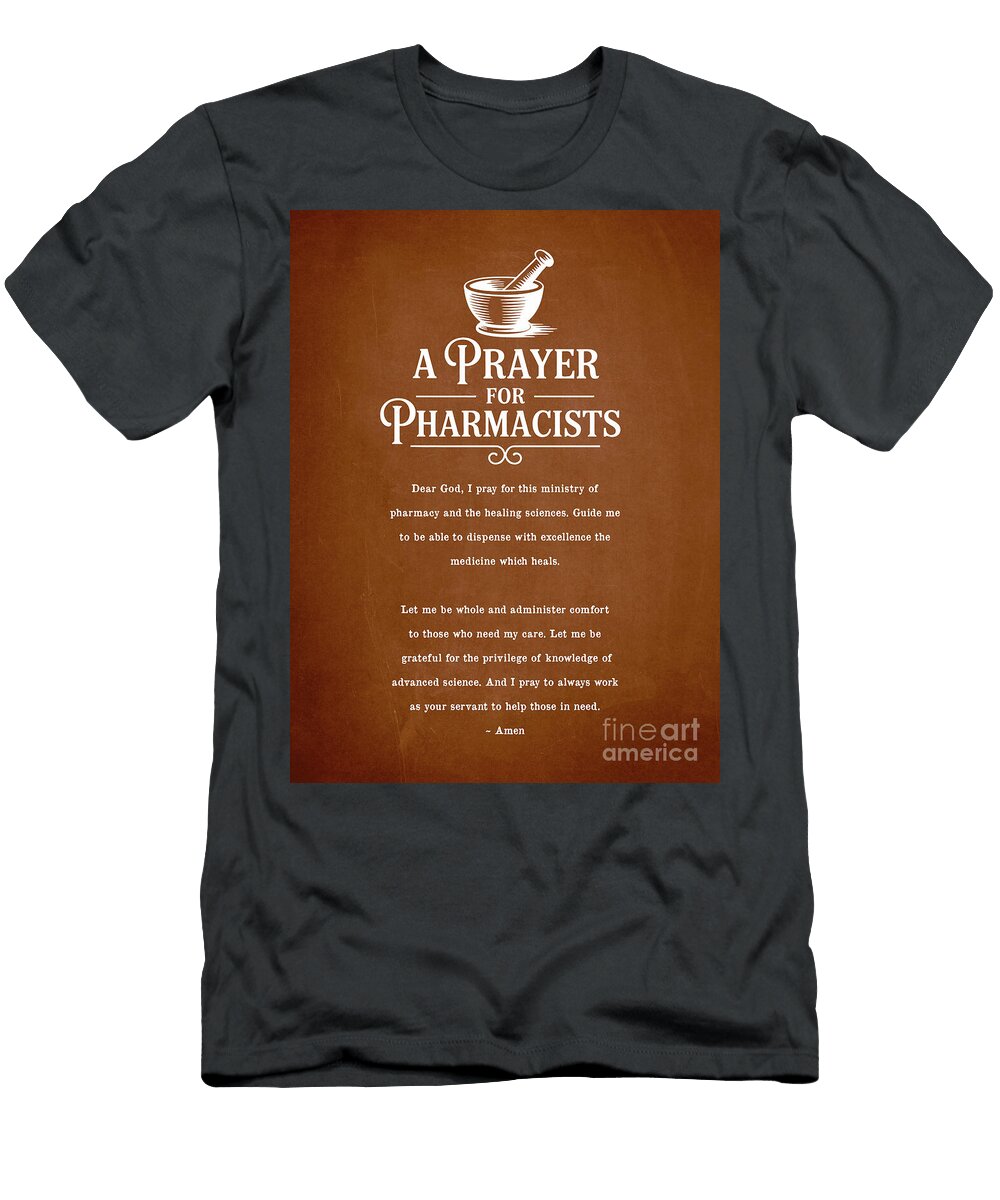 Pharmacist Prayer Red Aged Pixel T-Shirt