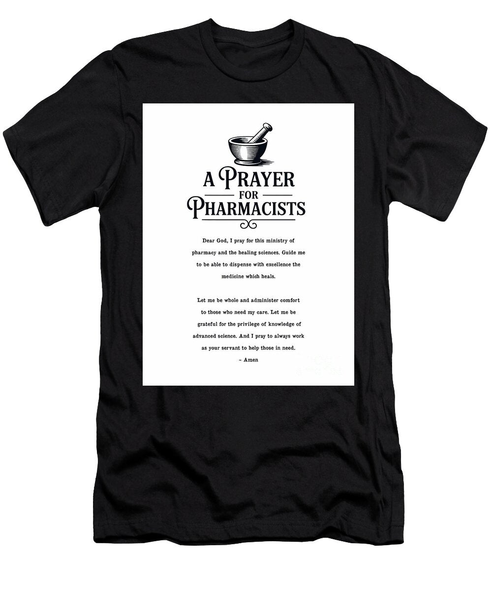 Pharmacist Prayer White Aged Pixel T-Shirt