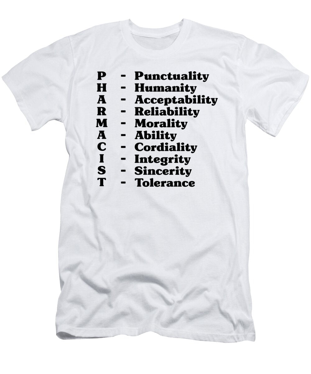 Pharmacist Punctuality Loves Medication Pharmacist Tshirtconcepts Marvin Poppe T-Shirt