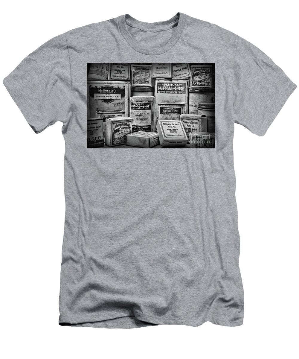 Pharmacy Botanical Medicine Black and White Paul Ward T-Shirt