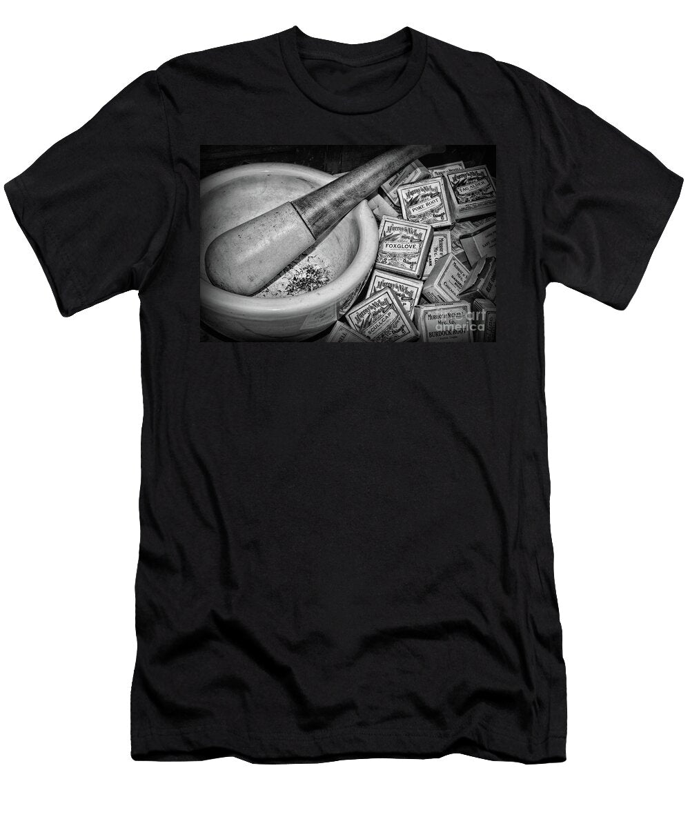 Pharmacy Herbal Medicine Black and White Paul Ward T-Shirt