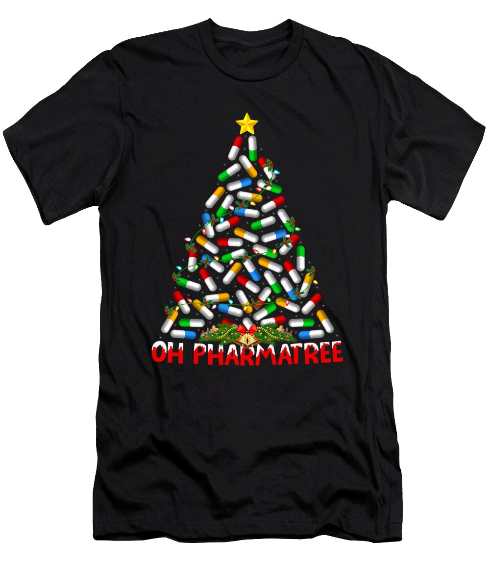 Pharmacy Pill Christmas Tree Pharmacist Pharmacy Zyneu Gangd T-Shirt