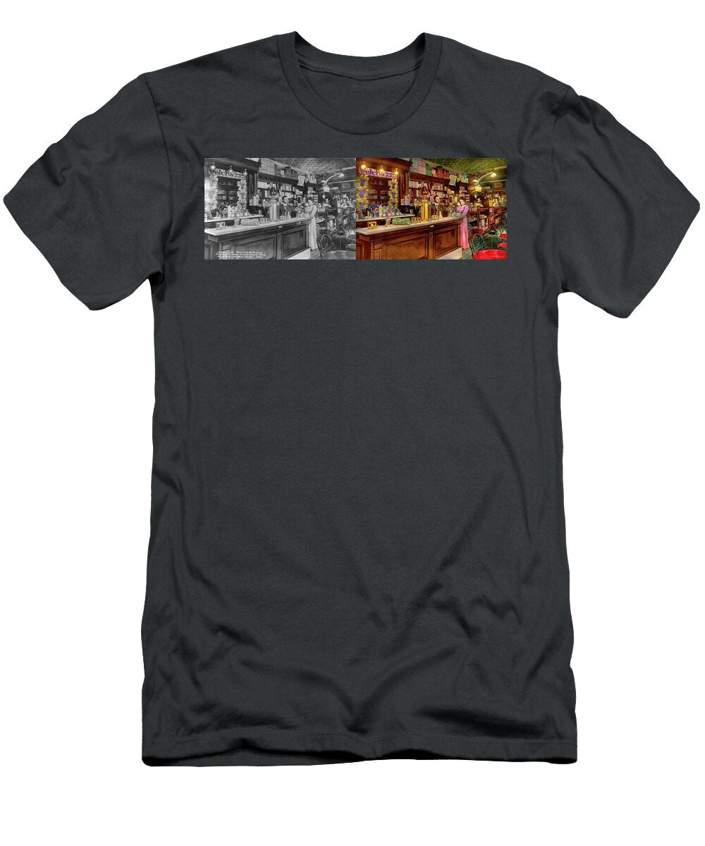 Pharmacy the Fountain of Health 1890 Side By Side Mike Savad T-Shirt