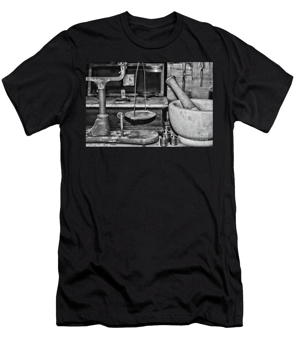 Pharmacy Two Scales Are Better Than One Black and White Paul Ward T-Shirt