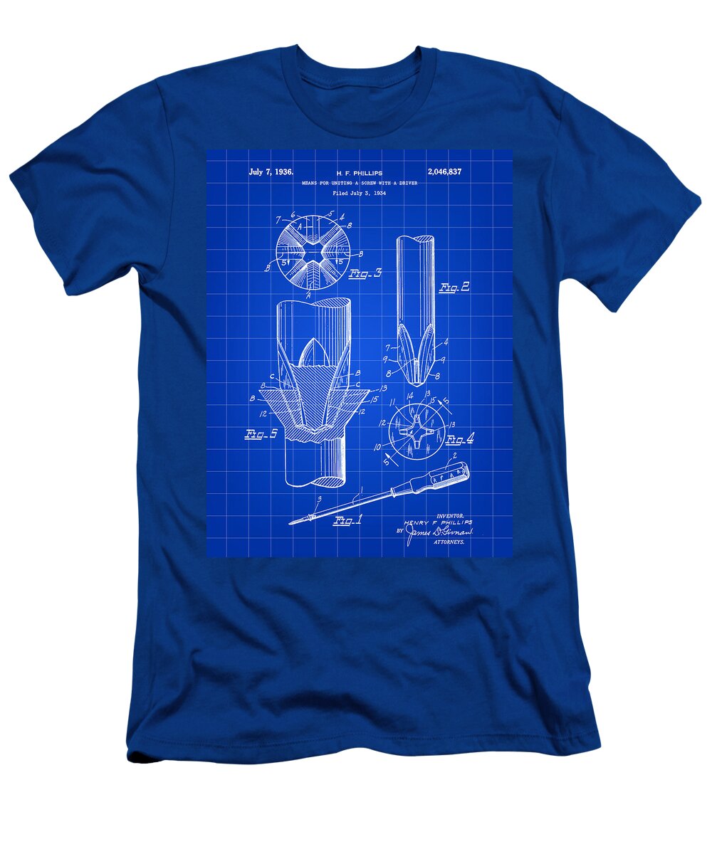 Philips Screwdriver Patent 1934 Blue Stephen Younts T-Shirt