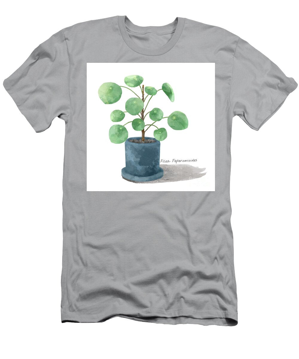 Pilea Peperomioides Plant Isolated on Whtie Background Word Fandom T-Shirt