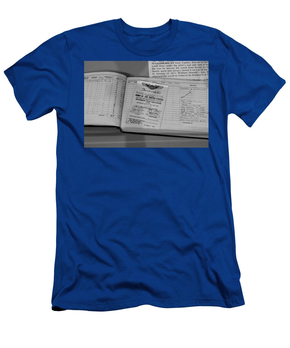 Pilot Certificate Logbook B 24 Liberator Tulsamerican John Straton T-Shirt