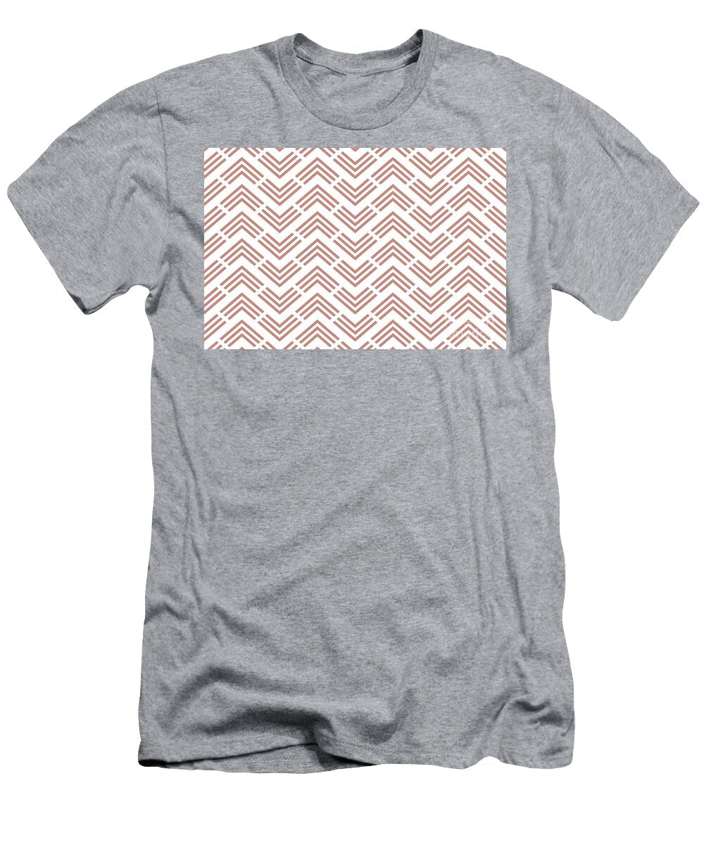 Pink and White Chevron Rhombus Arrow Pattern Pairs De 2022 Trending Color Rose De Mai Det432 Petite Pattern Minimal Graphic Designs T-Shirt