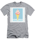 Pink and White Ice Cream Cone on Blue Rachyut Gyalzen T-Shirt
