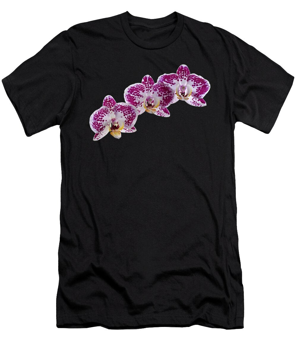Pink and White Orchid on Green Gill Billington T-Shirt