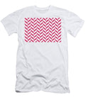 Pink and White Pretty Herringbone Pattern Pairs De 2022 Popular Color Pink Punch De5048 Petite Pattern Minimal Graphic Designs T-Shirt