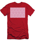 Pink and White Striped Cube Geometric Pattern Pairs De 2022 Popular Color Pink Punch De5048 Petite Pattern Minimal Graphic Designs T-Shirt