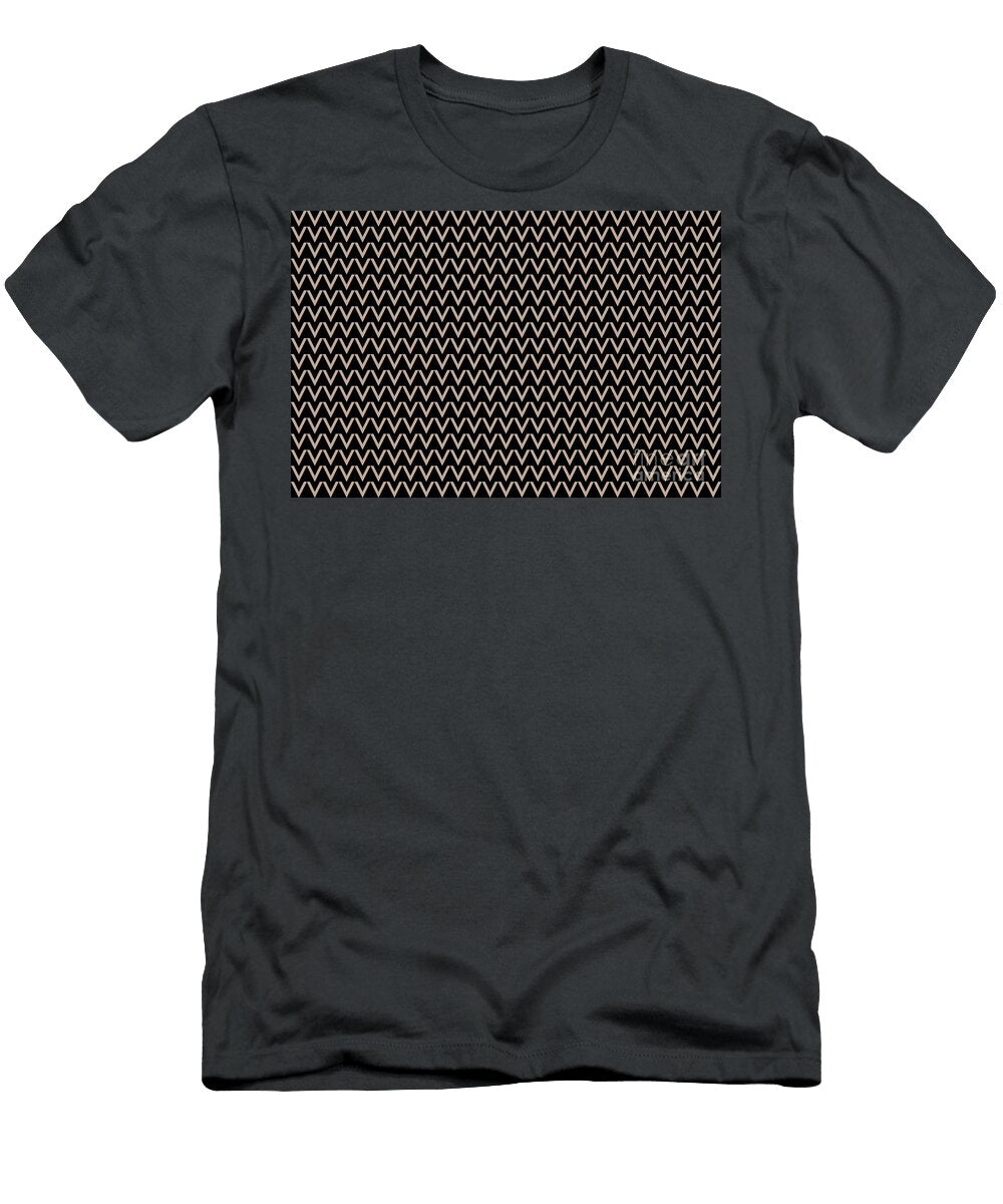 Pink Clay and Black Simple Chevron Pattern Petite Pattern Minimal Graphic Designs T-Shirt