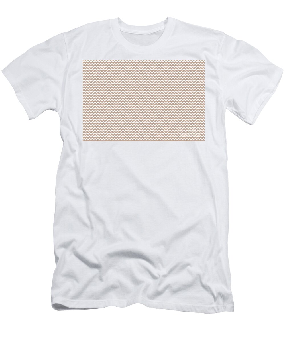 Pink Clay and White Horizontal Line Pattern Petite Pattern Minimal Graphic Designs T-Shirt