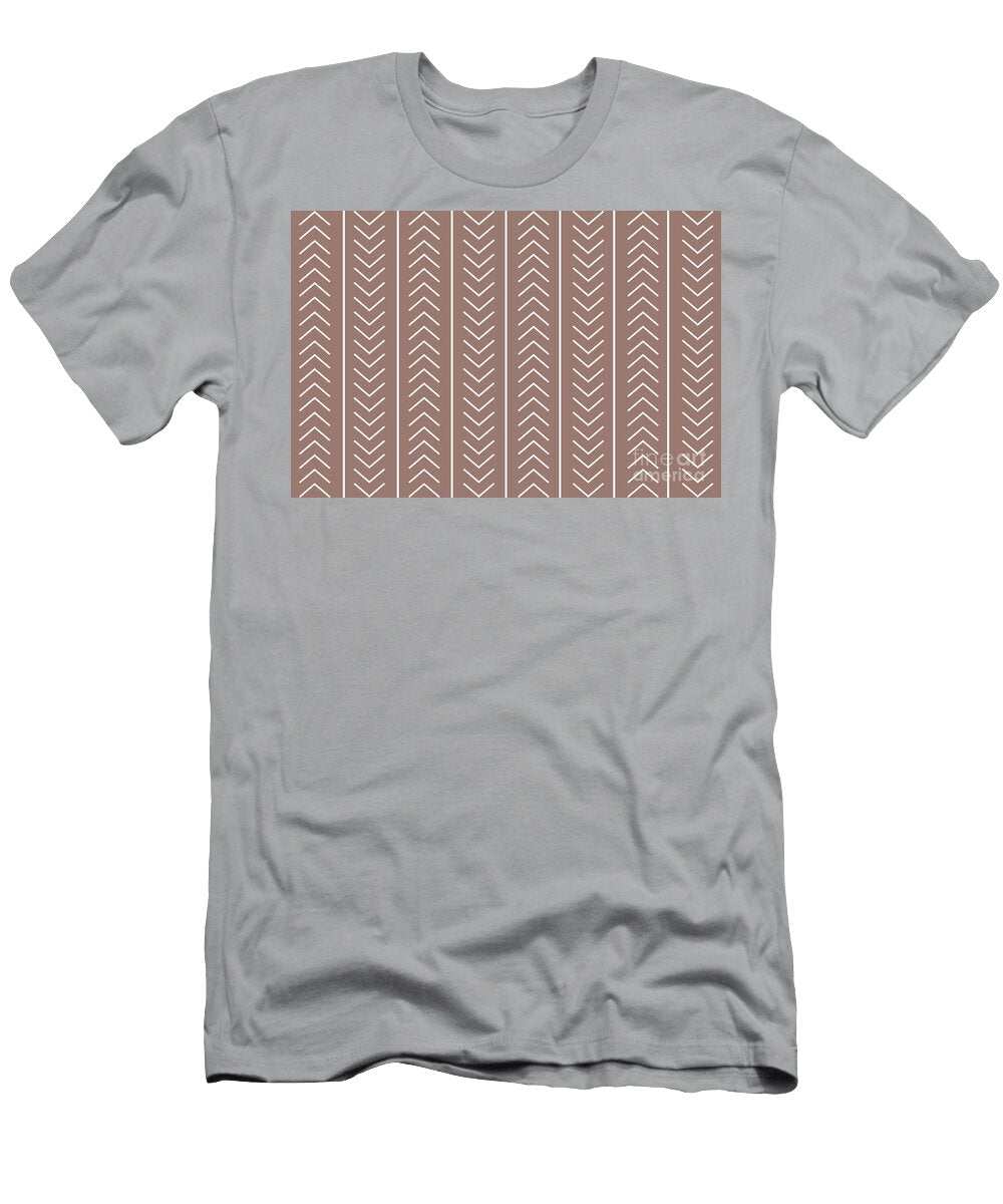 Pink Clay White Modern Stripe Chevron Pattern Pairs 2023 Coty Valspar Southern Road 1006 9c Petite Patterns T-Shirt