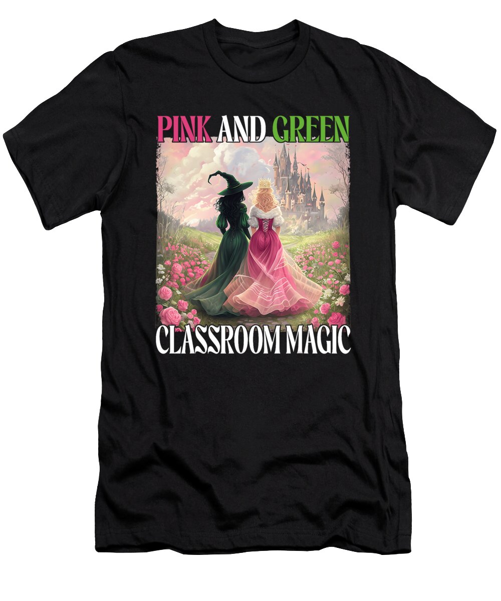 Pink Green Classroom Magic Witch Halloween Studi Alex T-Shirt