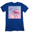 Pink Robotic Flamingo in a Pastel Sky Renawa Colde T-Shirt