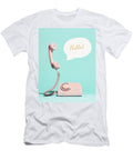 Pink Vintage Phone and Speech Bubble Saying Hello Michal Bednarek T-Shirt