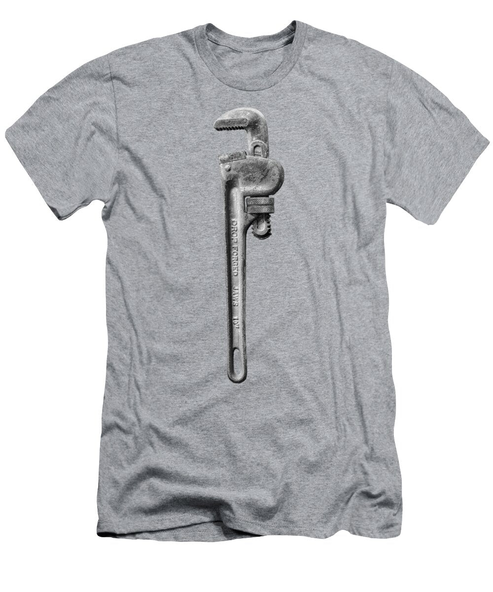 Pipe Wrench on Plywood 62 in Bw Yopedro T-Shirt