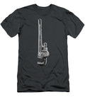 Pipe Wrench Upside Down on Plywood 70 in Bw Yopedro T-Shirt
