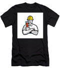 Pipefitter Holding Pipe Wrench Mascot Aloysius Patrimonio T-Shirt