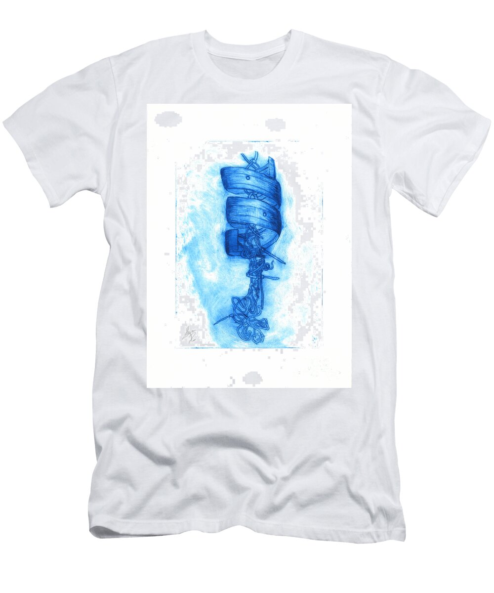 Piston Sculpture Drypoint Print Alyson Lam T-Shirt