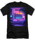 Pixel Art Bedroom with Sunset City View Rotty Asmaw T-Shirt