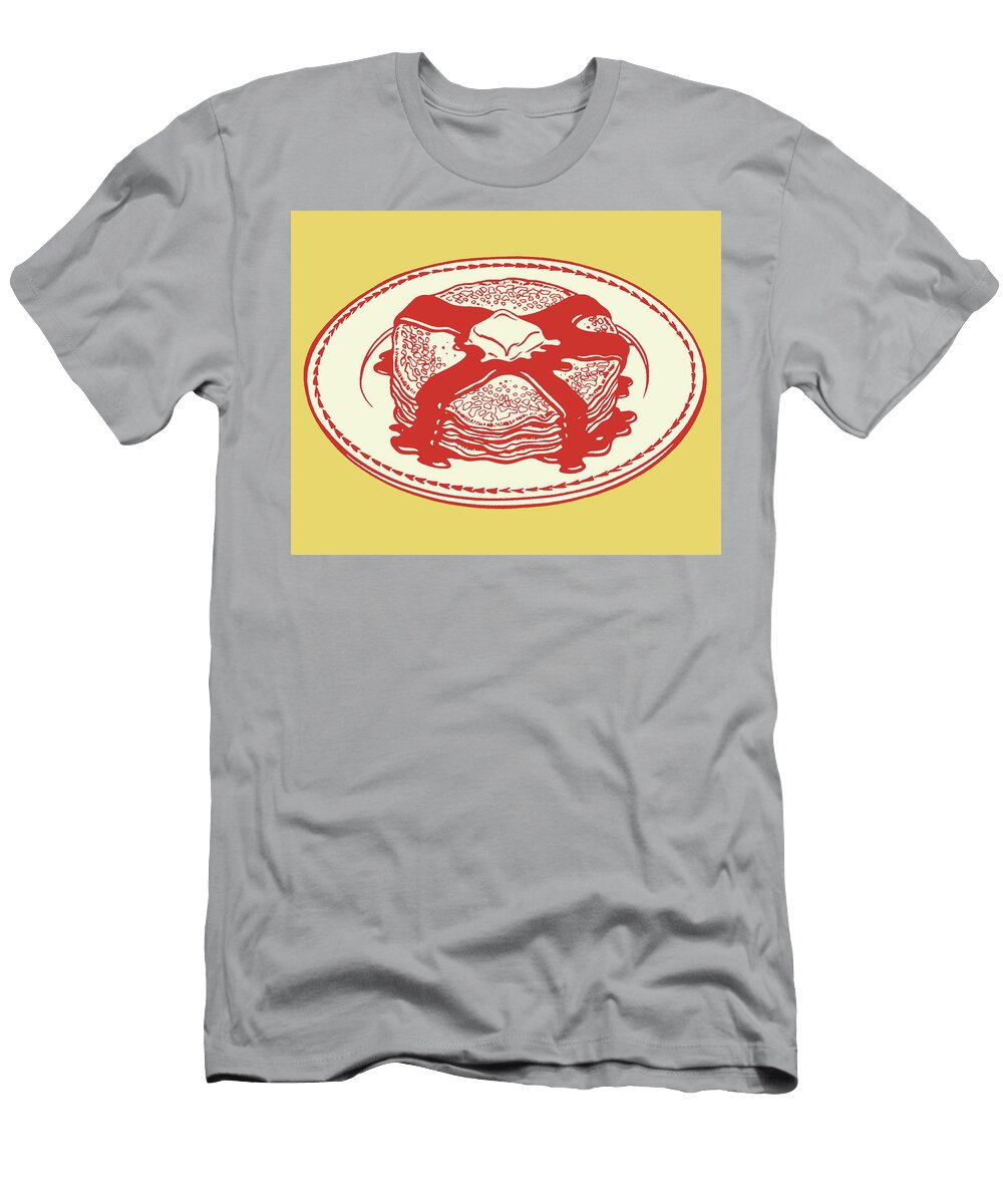 Plate of Pancakes and Syrup Csa Images T-Shirt