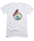 Plumber Eagle Raising Up Pipe Wrench Circle Cartoon Aloysius Patrimonio T-Shirt